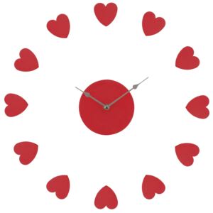 DIY Wall Clock - Red Hearts