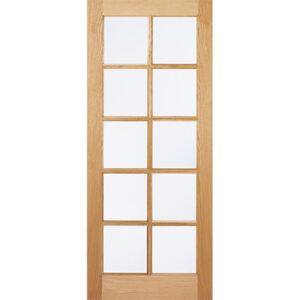 SA Internal Glazed Unfinished Oak 10 Lite Door - 838 x 1981mm