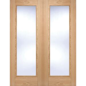 Vancouver Pattern 10 Internal Glazed Prefinished Oak 1 Lite Pair Doors - 1067 x 1981mm
