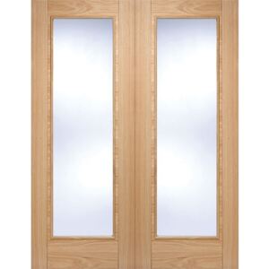 Vancouver Pattern 10 Internal Glazed Prefinished Oak 1 Lite Pair Doors - 915 x 1981mm