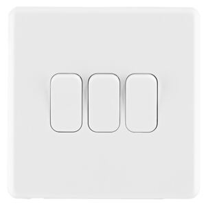 Arlec Rocker 10A 3Gang 2Way Ice White Triple light switch