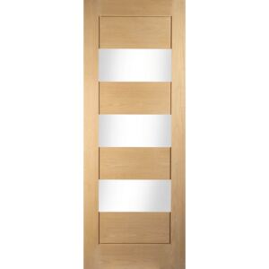 Horizontal 3 Lite White Oak Veneer Internal Door - 610mm Wide