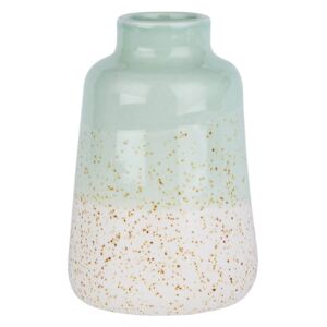 Small Ceramic Vase - Green & White