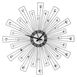 Crystal Wall Clock - Black & Silver