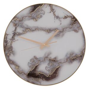 Celina Wall Clock - Grey & White Faux Marble
