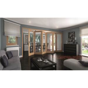 Shaker Oak 1 Light Clear Glazed Interior Folding Doors 6 x 0 2047 x 4227mm