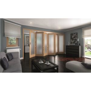 Shaker Oak 1 Light Obscure Glazed Interior Folding Doors 6 x 0 2047 x 3771mm