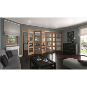 Shaker Oak 4 Light Clear Glazed Interior Folding Doors 6 x 0 2047 x 4227mm