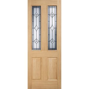 Salisbury External Glazed Unfinished Oak 2 Lite Part L Compliant Door - 838 x 1981mm