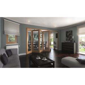 Shaker Oak 1 Light Clear Glazed Interior Folding Doors 5 x 0 2047 x 3158mm