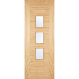 Arta External Glazed Unfinished Oak 3 Lite Part L Compliant Door - 762 x 1981mm