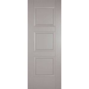 Amsterdam Internal Primed Silk Grey 3 Panel Door - 686 x 1981mm