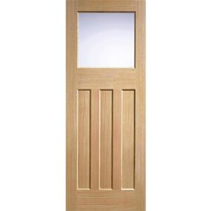 DX30's Style Internal Glazed Unfinished Oak 3 Panel 1 Lite Door - 762 x 1981mm