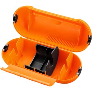 Masterplug Splashproof Housing Unit for Single Plug and Socket Orange