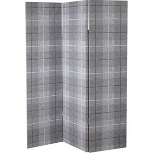 Arthouse Country Check Room Divider - Charcoal