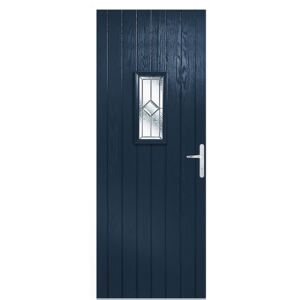 Speedwell - Glazed - Blue - White Frame Exterior Door - Right Hand - 2030 x 890 x 70