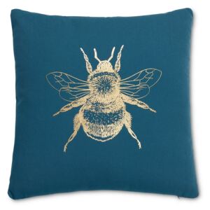 Bee Cushion - Teal and Gold