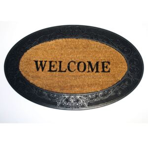 Welcome oval coir doormat