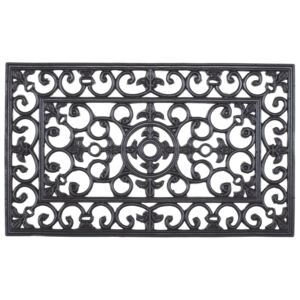 Wrought iron effect rectangle doormat -Black