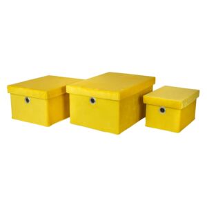 Velvet Storage Boxes - Ochre - Set of 3