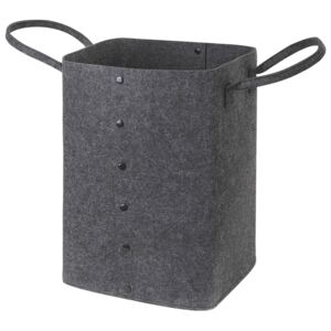 Button Up Felt Storage Basket - Dark Grey
