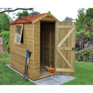 6x4ft Forest Natural Timber Tongue & Groove Apex Wooden Shed