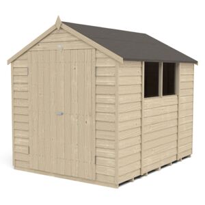 8x6ft Forest Overlap Pressure Treated Apex Shed - Double Door - incl. Installation
