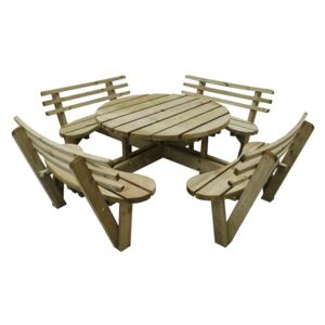 Forest Circular Picnic Table with Seat Backs