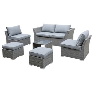 Bambrick 6 Seater Grey Garden Sofa Set