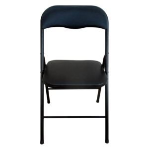 Folding Metal Padded Chair in Black
