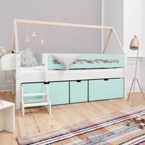 Manis White 3 Deep Drawers Bed & Safety Rail