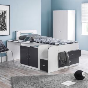 Cookie Matt White & Charcoal Grey Cabin Bed