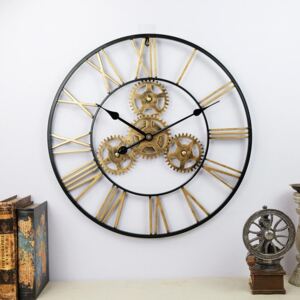 Rustic Gear Design Decorative Metal Wall Clock
