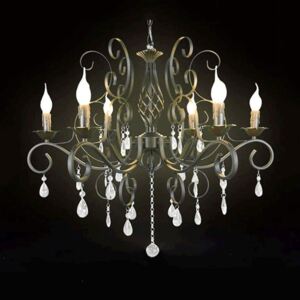 Vintage Style Black Wrought Iron Chandelier