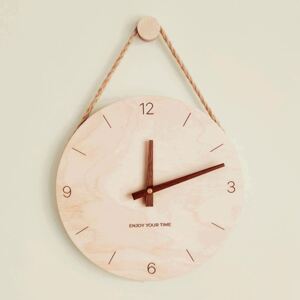 Nordic Hanging Rope Wooden Wall Clock