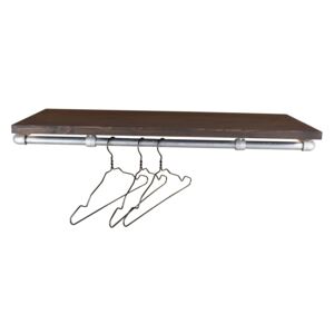 ZIITO RHS - Wall mounted clothes rail with wooden shelf