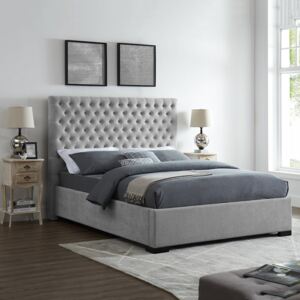 Chenille Grey Upholstered Bed