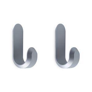 Curve Mini Hook - / Metal - Set of 2 - H 5.8 cm by Normann Copenhagen Grey/Silver/Metal