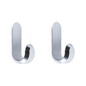 Curve Mini Hook - / Metal - Set of 2 - H 5.8 cm by Normann Copenhagen Grey/Silver/Metal