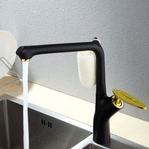 Brass Leaf Shaped Handle Kitchen Faucet
