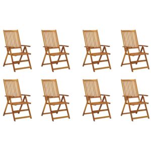 VidaXL Folding Garden Chairs 8 pcs Solid Acacia Wood