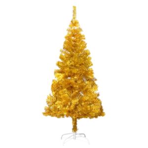 VidaXL Artificial Christmas Tree with Stand Gold 150 cm PET