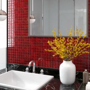 VidaXL Self-adhesive Mosaic Tiles 11 pcs Red 30x30 cm Glass