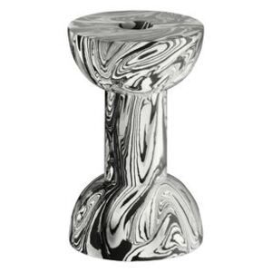 Swirl Dumbbell Candle stick - / marble effect by Tom Dixon White/Black