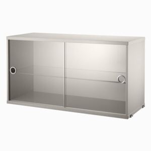 String® System Crate - / 2 glass doors - L 78 x D 30 cm by String Furniture Beige