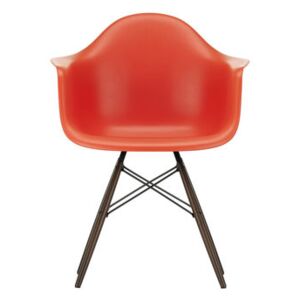 DAW - Eames Plastic Armchair Armchair - / (1950) - Dark wood legs by Vitra Red