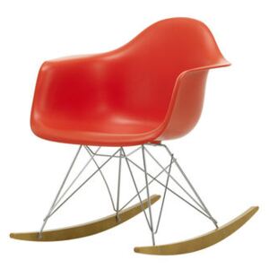 RAR - Eames Plastic Armchair Rocking chair - / (1950) - Chromed legs & light wood by Vitra Red