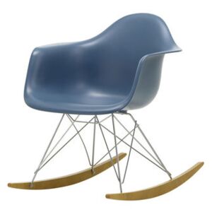 RAR - Eames Plastic Armchair Rocking chair - / (1950) - Chromed legs & light wood by Vitra Blue