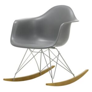 RAR - Eames Plastic Armchair Rocking chair - / (1950) - Chromed legs & light wood by Vitra Grey