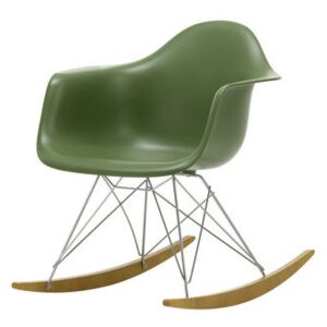 RAR - Eames Plastic Armchair Rocking chair - / (1950) - Chromed legs & light wood by Vitra Green